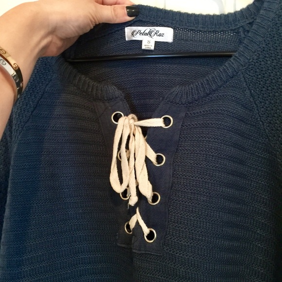 Petal Roz boutique blue relaxed sweater S - Picture 7 of 8